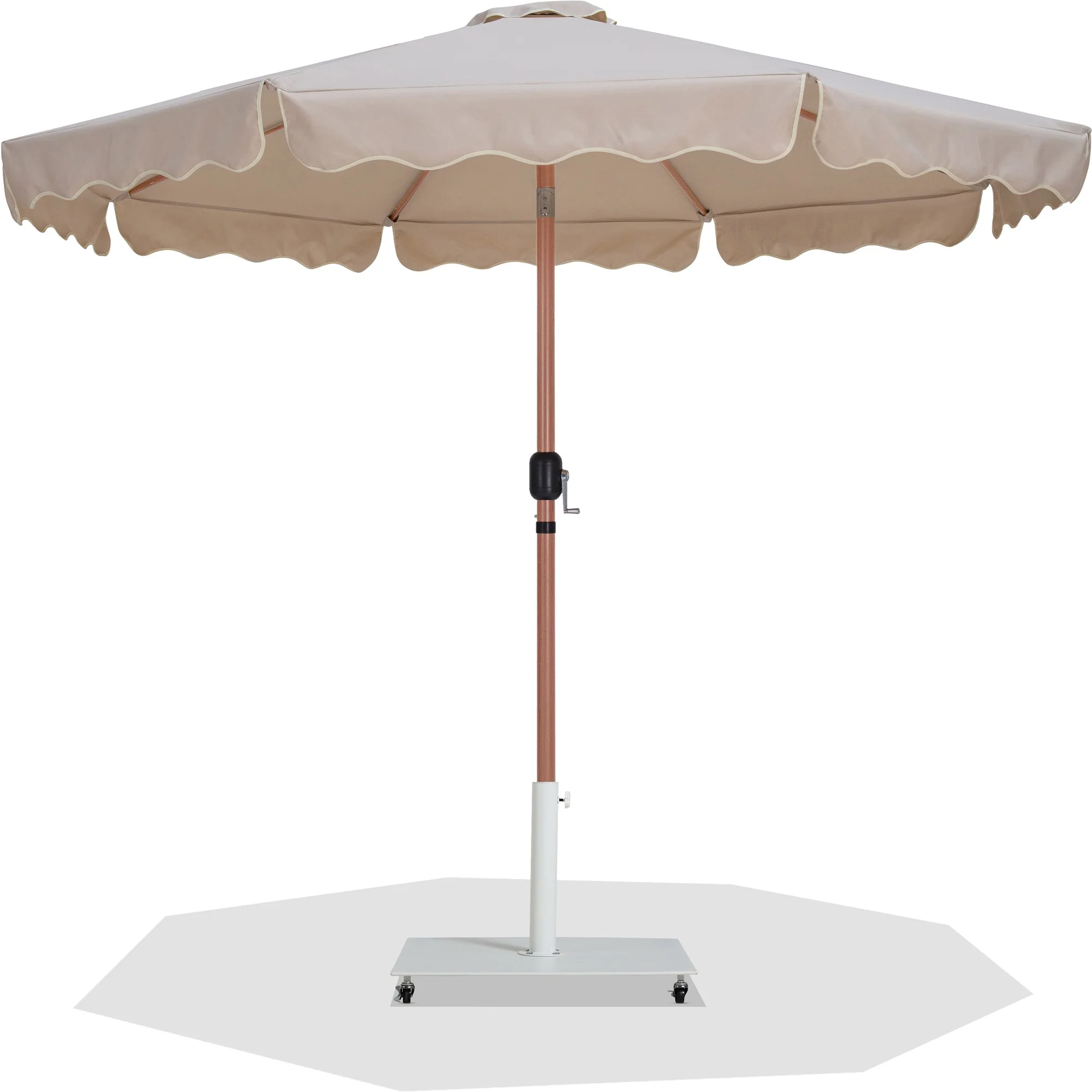 Amalfi Water Resistant Fabric And Aluminum Patio Umbrella With Base Set - Image 73