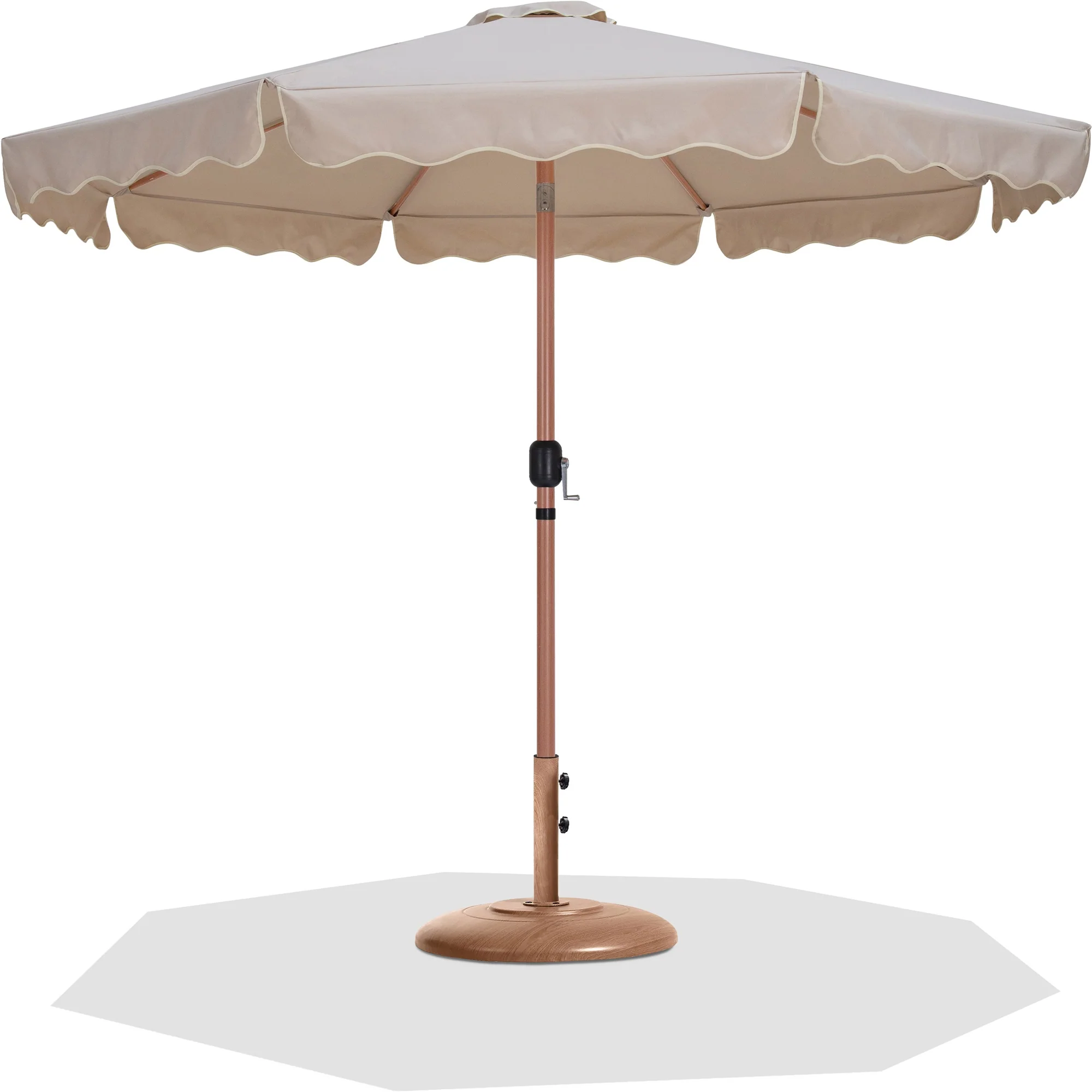 Amalfi Water Resistant Fabric And Aluminum Patio Umbrella With Base Set - Image 46