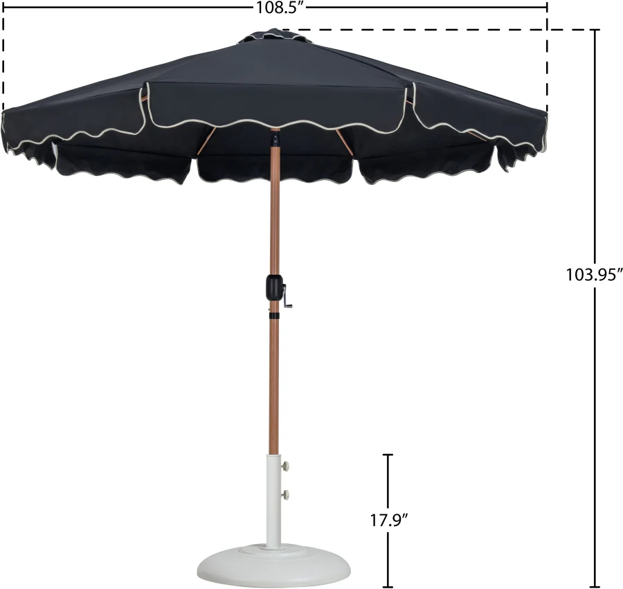 Amalfi Water Resistant Fabric And Aluminum Patio Umbrella With Base Set - Image 15