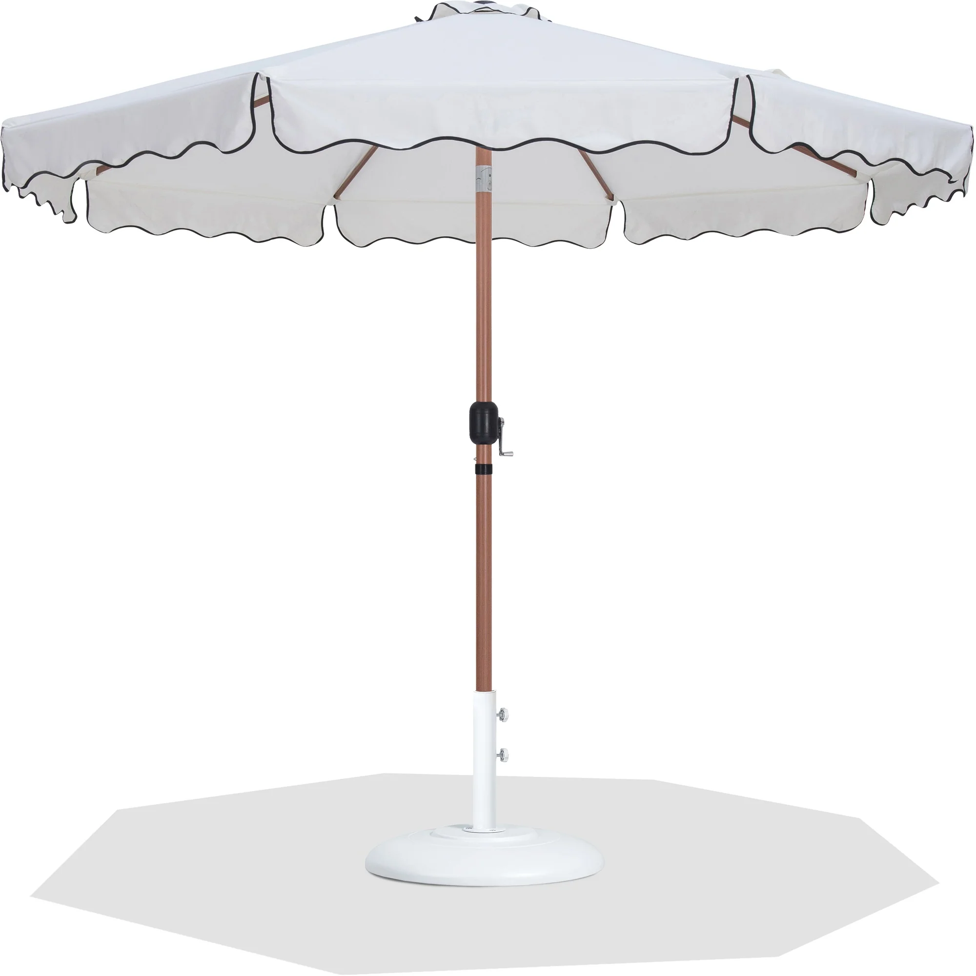 Amalfi Water Resistant Fabric And Aluminum Patio Umbrella With Base Set - Image 17