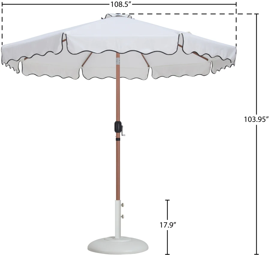 Amalfi Water Resistant Fabric And Aluminum Patio Umbrella With Base Set - Image 30