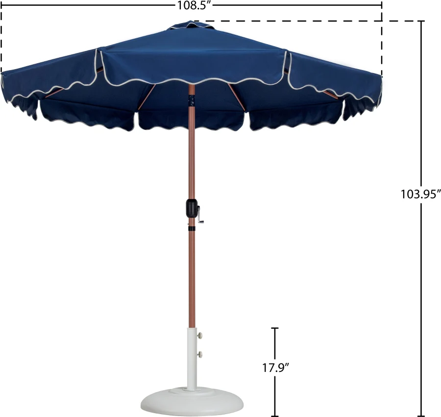 Amalfi Water Resistant Fabric And Aluminum Patio Umbrella With Base Set - Image 47