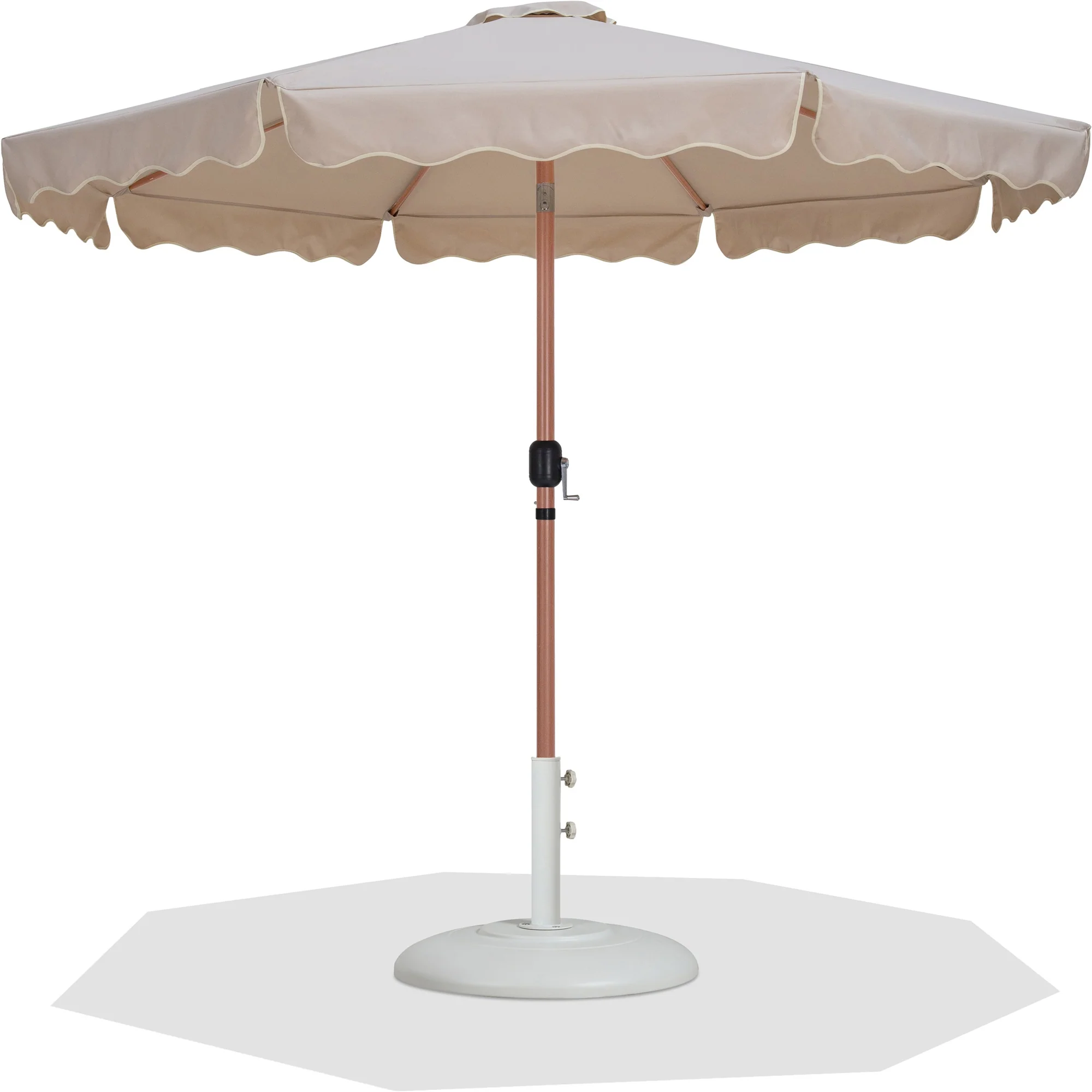 Amalfi Water Resistant Fabric And Aluminum Patio Umbrella With Base Set - Image 49