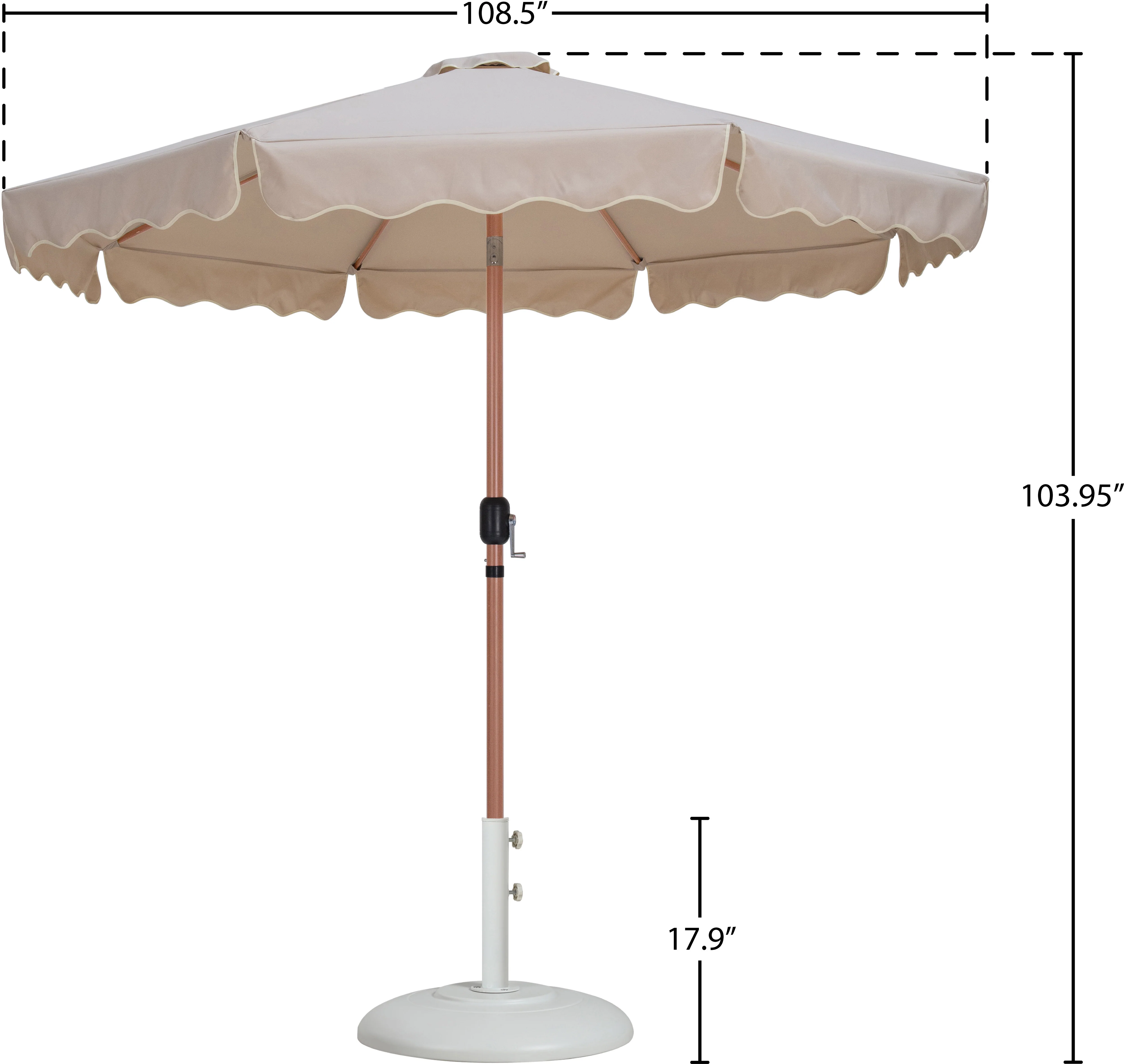 Amalfi Water Resistant Fabric And Aluminum Patio Umbrella With Base Set - Image 63