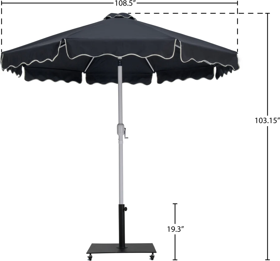 Amalfi Water Resistant Fabric And Aluminum Patio Umbrella With Base Set - Image 18