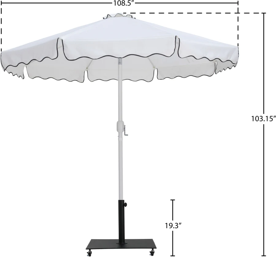 Amalfi Water Resistant Fabric And Aluminum Patio Umbrella With Base Set - Image 37