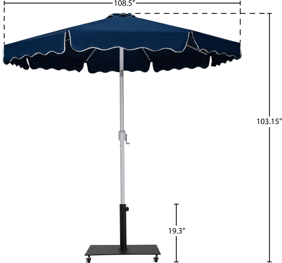 Amalfi Water Resistant Fabric And Aluminum Patio Umbrella With Base Set - Image 55