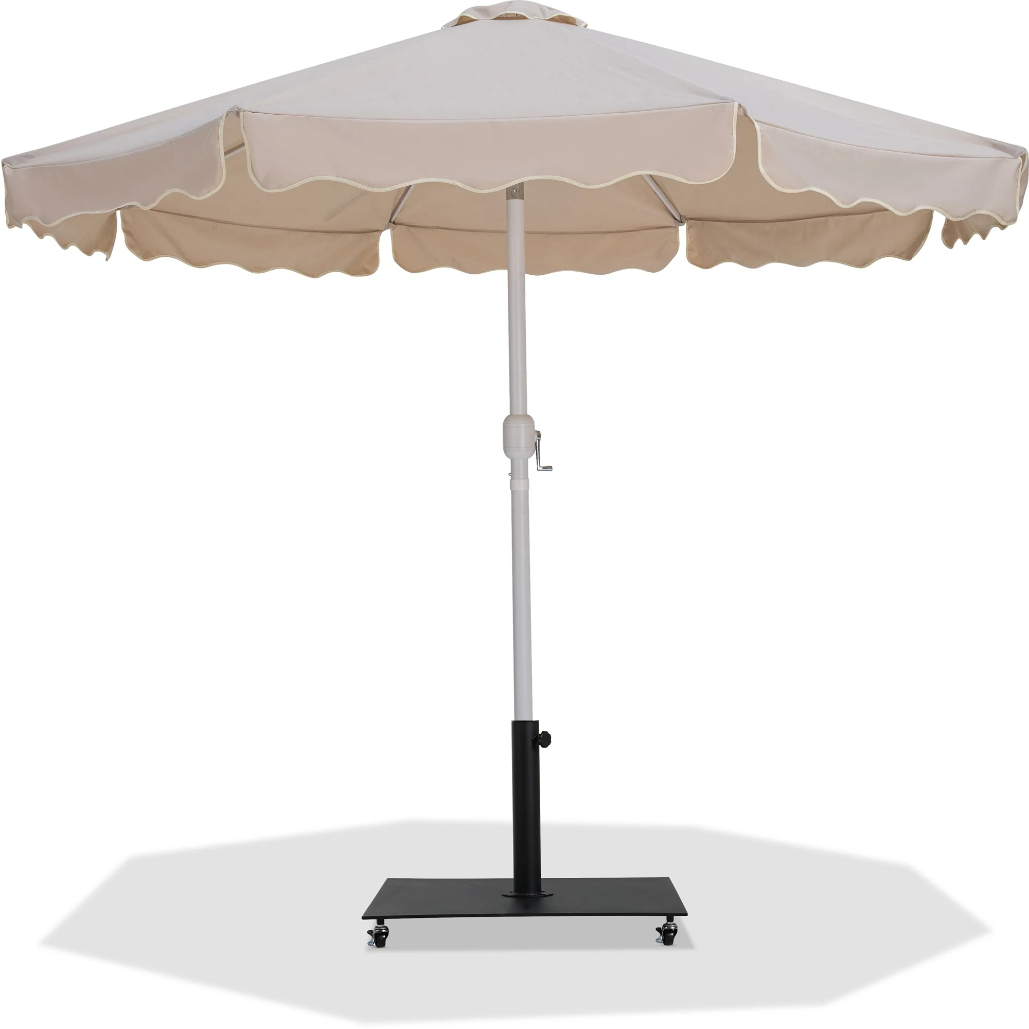 Amalfi Water Resistant Fabric And Aluminum Patio Umbrella With Base Set - Image 58