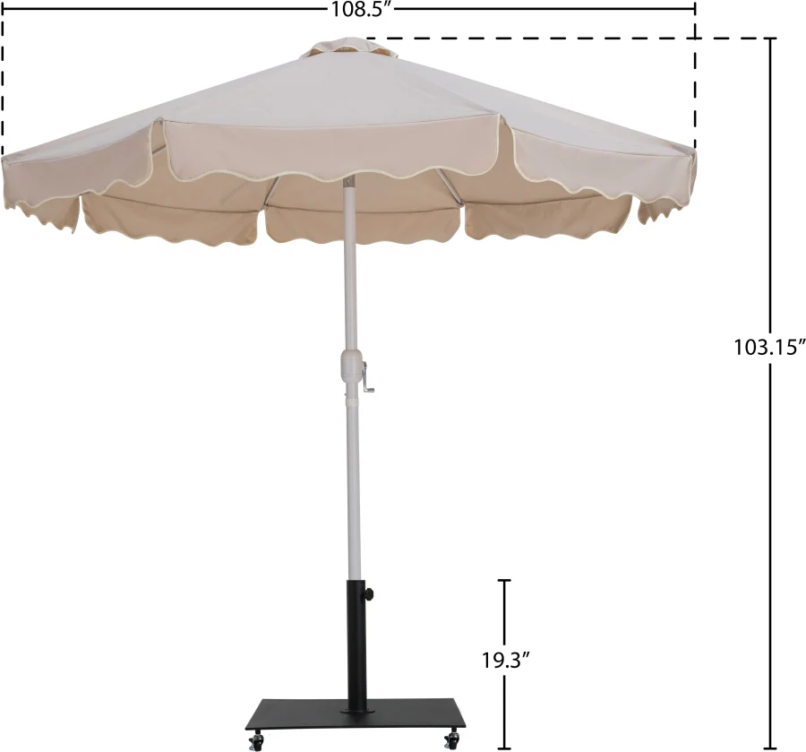 Amalfi Water Resistant Fabric And Aluminum Patio Umbrella With Base Set - Image 73