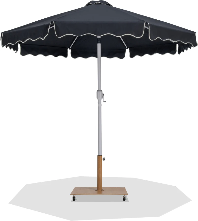 Amalfi Water Resistant Fabric And Aluminum Patio Umbrella With Base Set