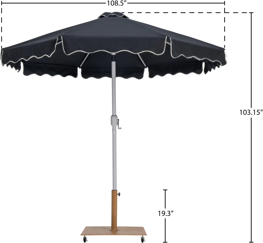 Amalfi Water Resistant Fabric And Aluminum Patio Umbrella With Base Set - Image 18