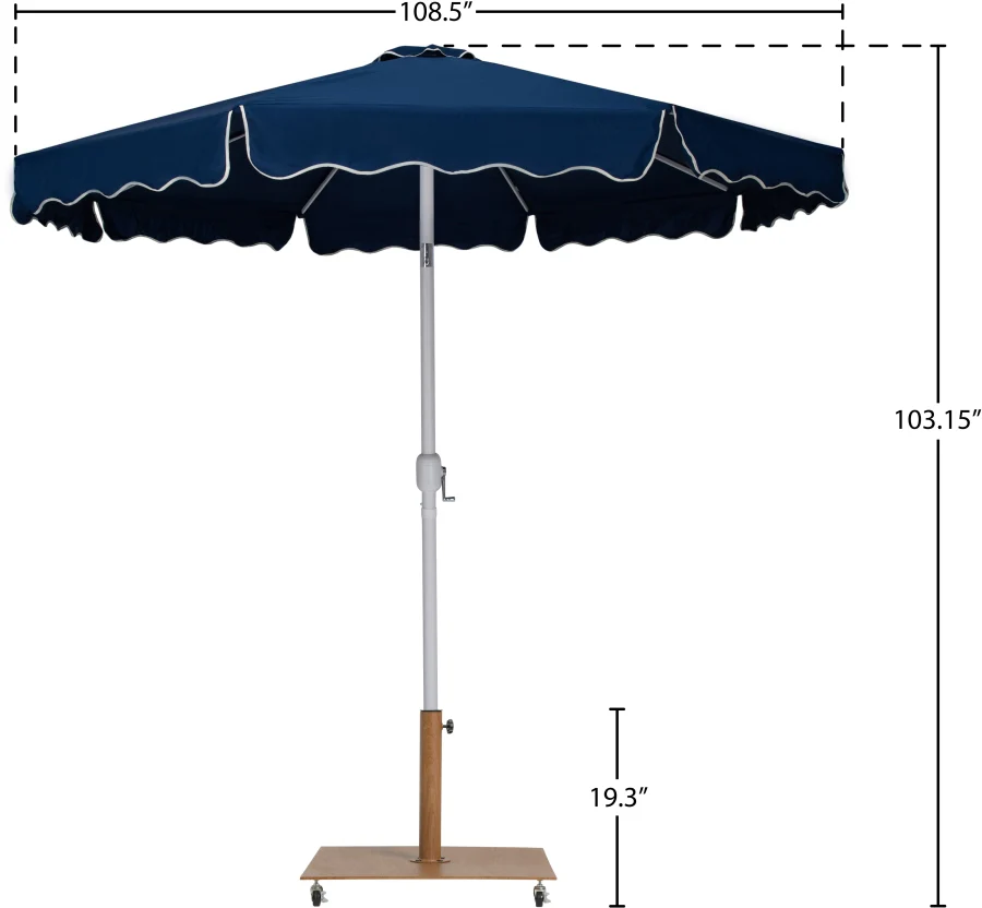 Amalfi Water Resistant Fabric And Aluminum Patio Umbrella With Base Set - Image 56