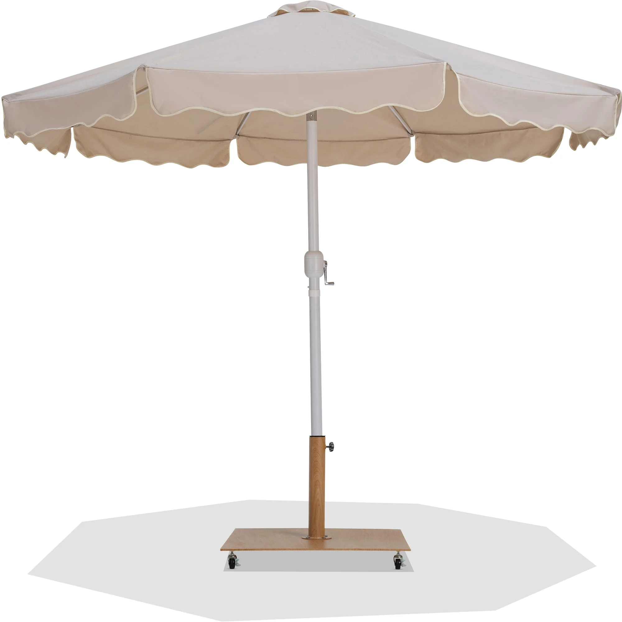 Amalfi Water Resistant Fabric And Aluminum Patio Umbrella With Base Set - Image 58
