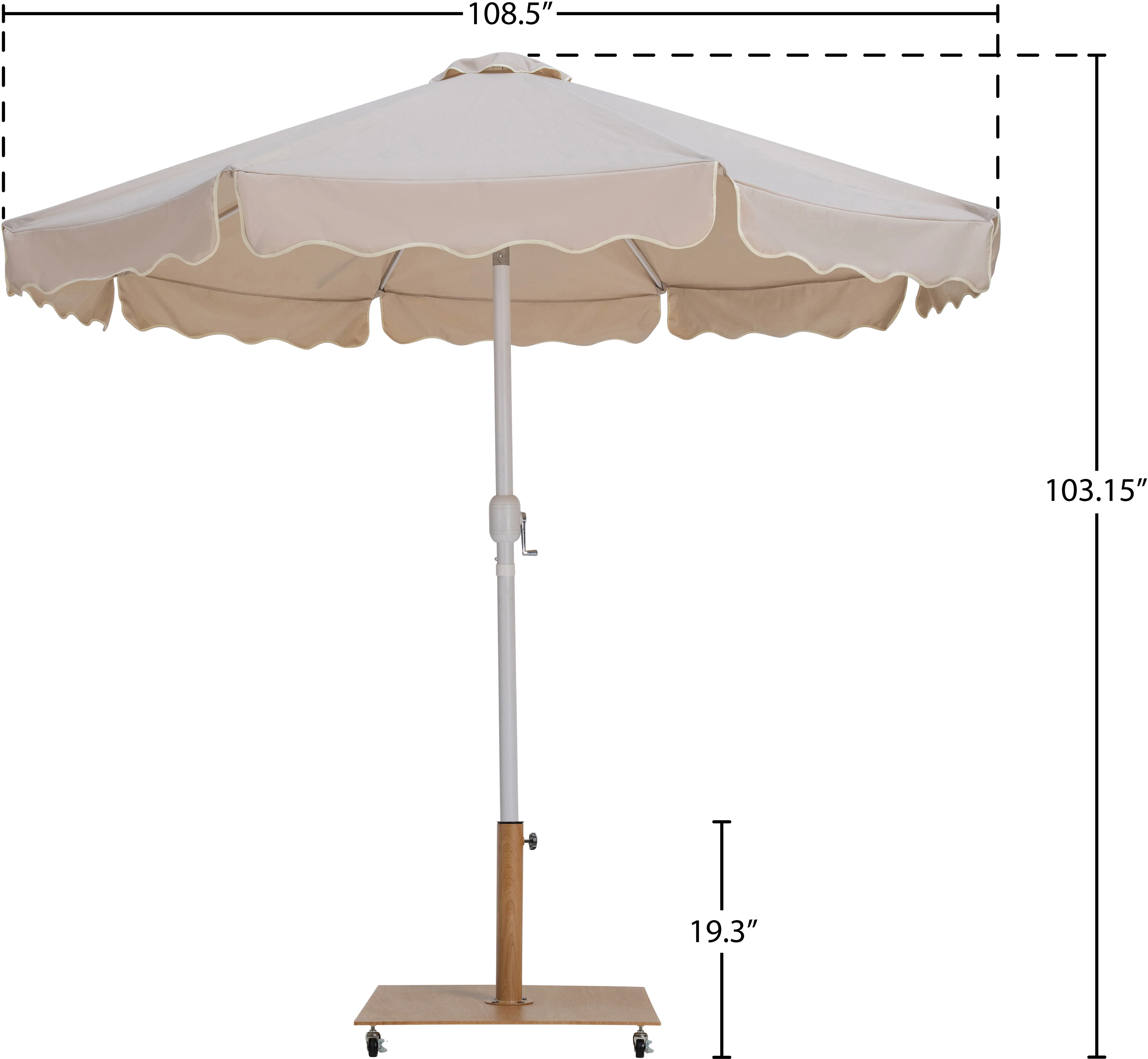 Amalfi Water Resistant Fabric And Aluminum Patio Umbrella With Base Set - Image 75