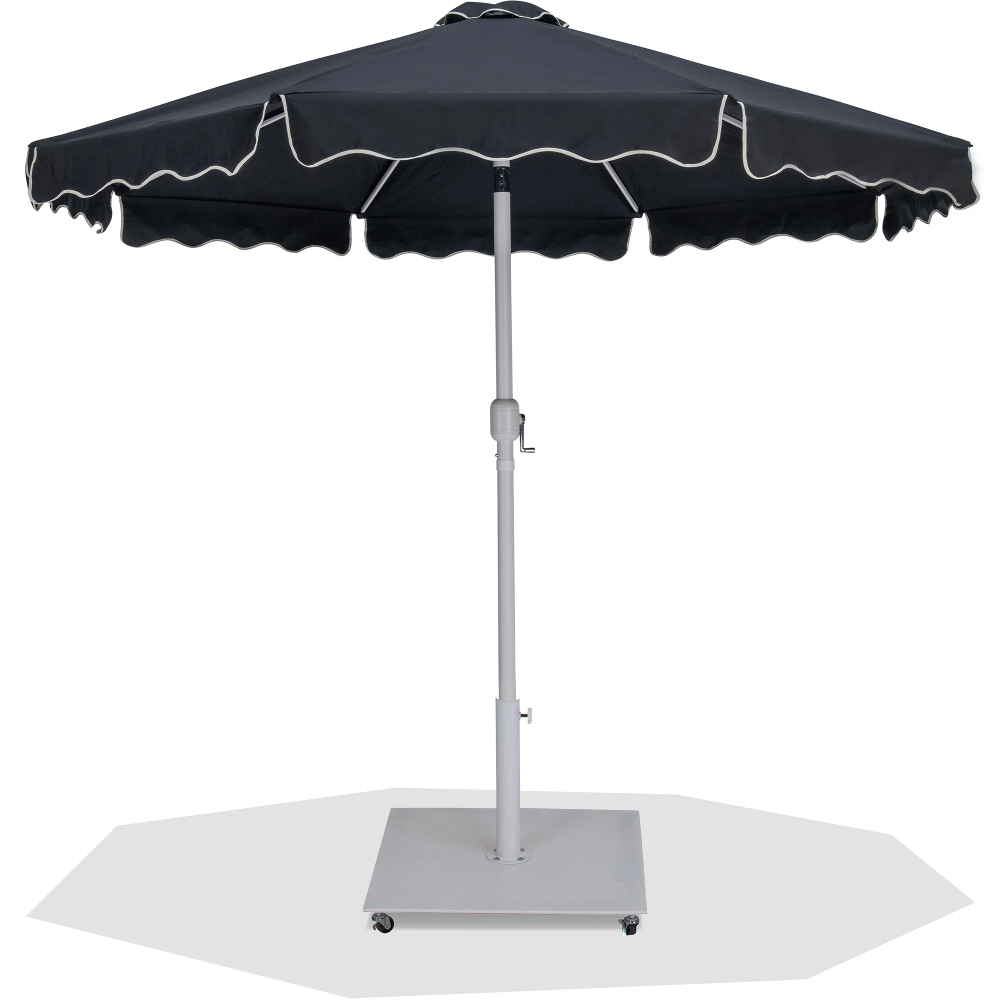 Amalfi Water Resistant Fabric And Aluminum Patio Umbrella With Base Set