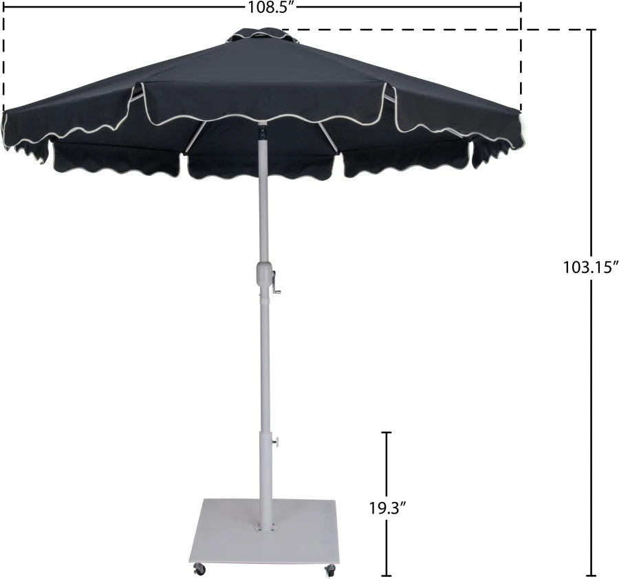 Amalfi Water Resistant Fabric And Aluminum Patio Umbrella With Base Set - Image 18