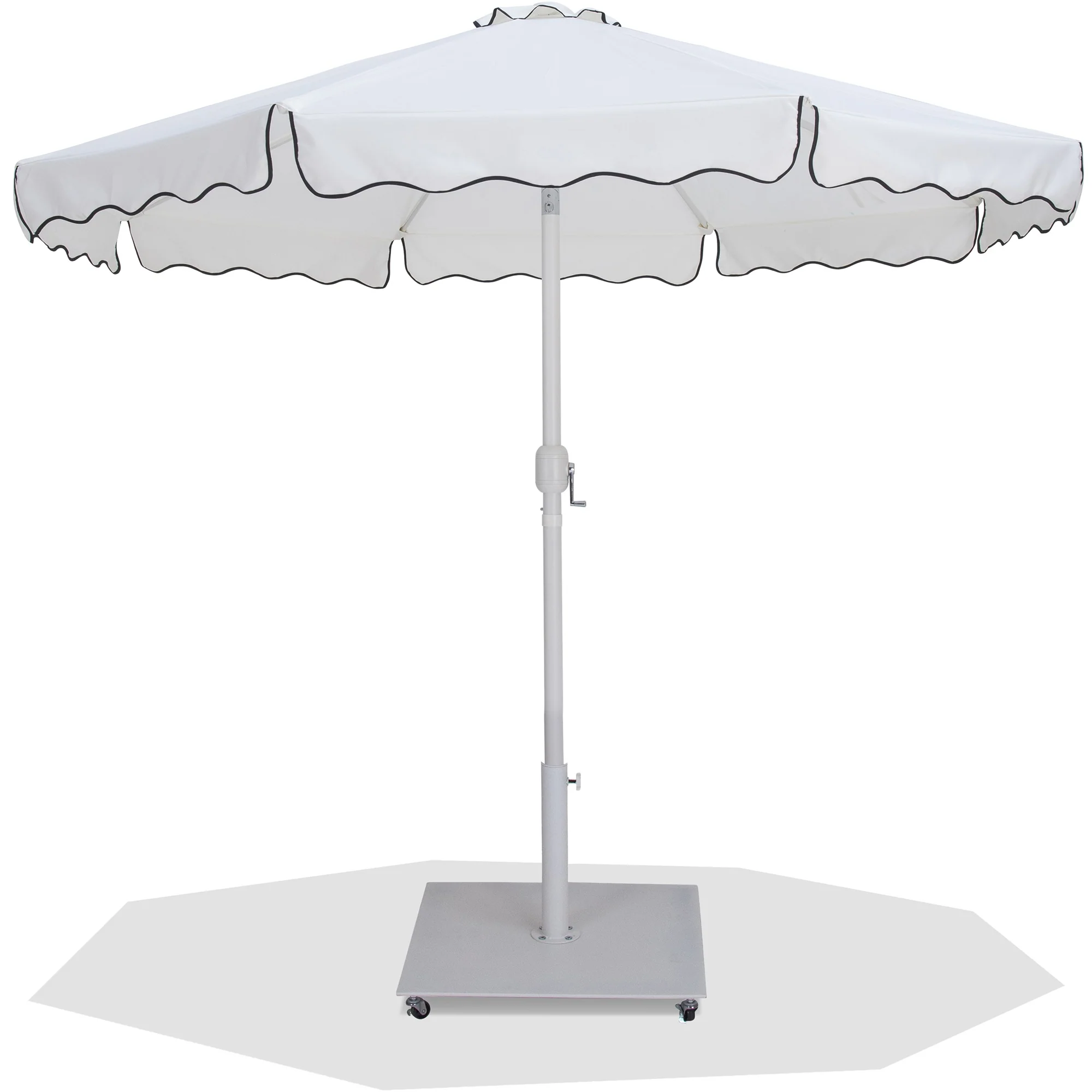 Amalfi Water Resistant Fabric And Aluminum Patio Umbrella With Base Set - Image 20