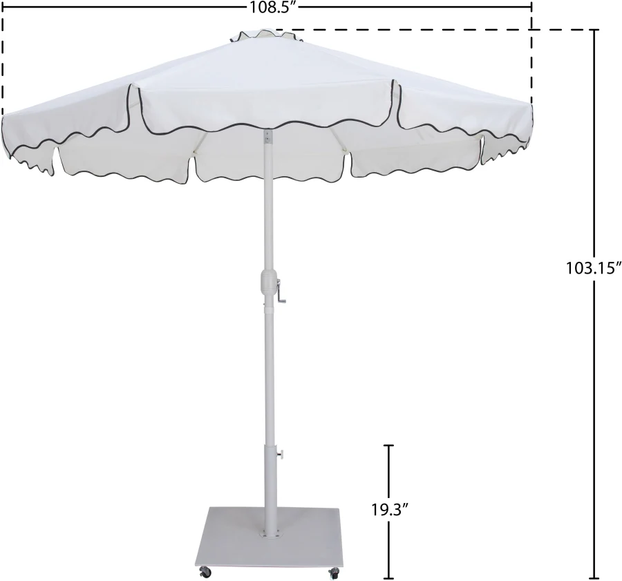 Amalfi Water Resistant Fabric And Aluminum Patio Umbrella With Base Set - Image 37