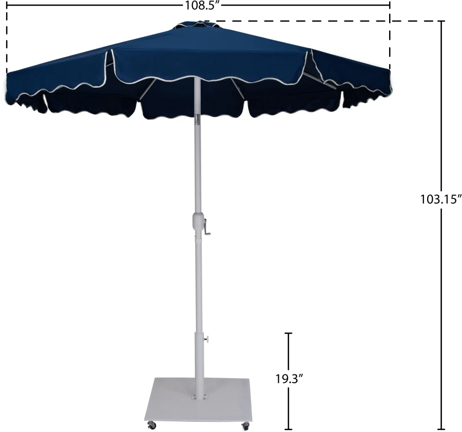 Amalfi Water Resistant Fabric And Aluminum Patio Umbrella With Base Set - Image 56