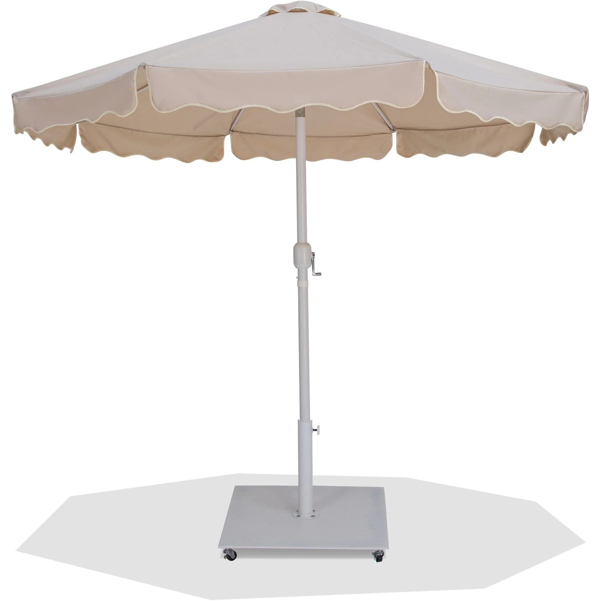 Amalfi Water Resistant Fabric And Aluminum Patio Umbrella With Base Set - Image 58