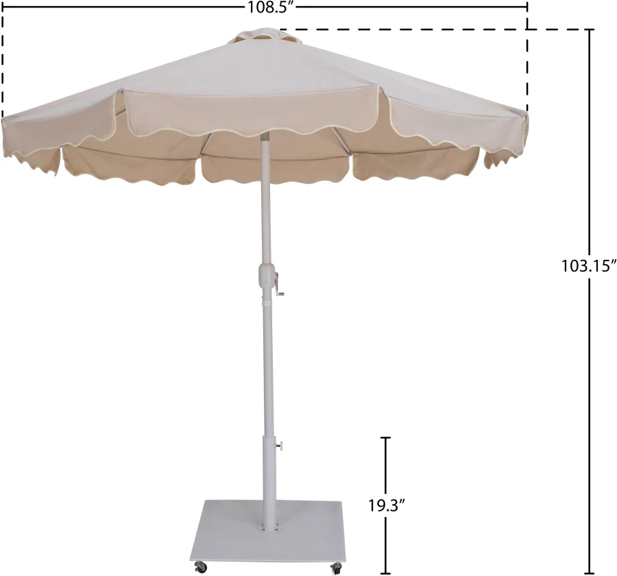 Amalfi Water Resistant Fabric And Aluminum Patio Umbrella With Base Set - Image 75