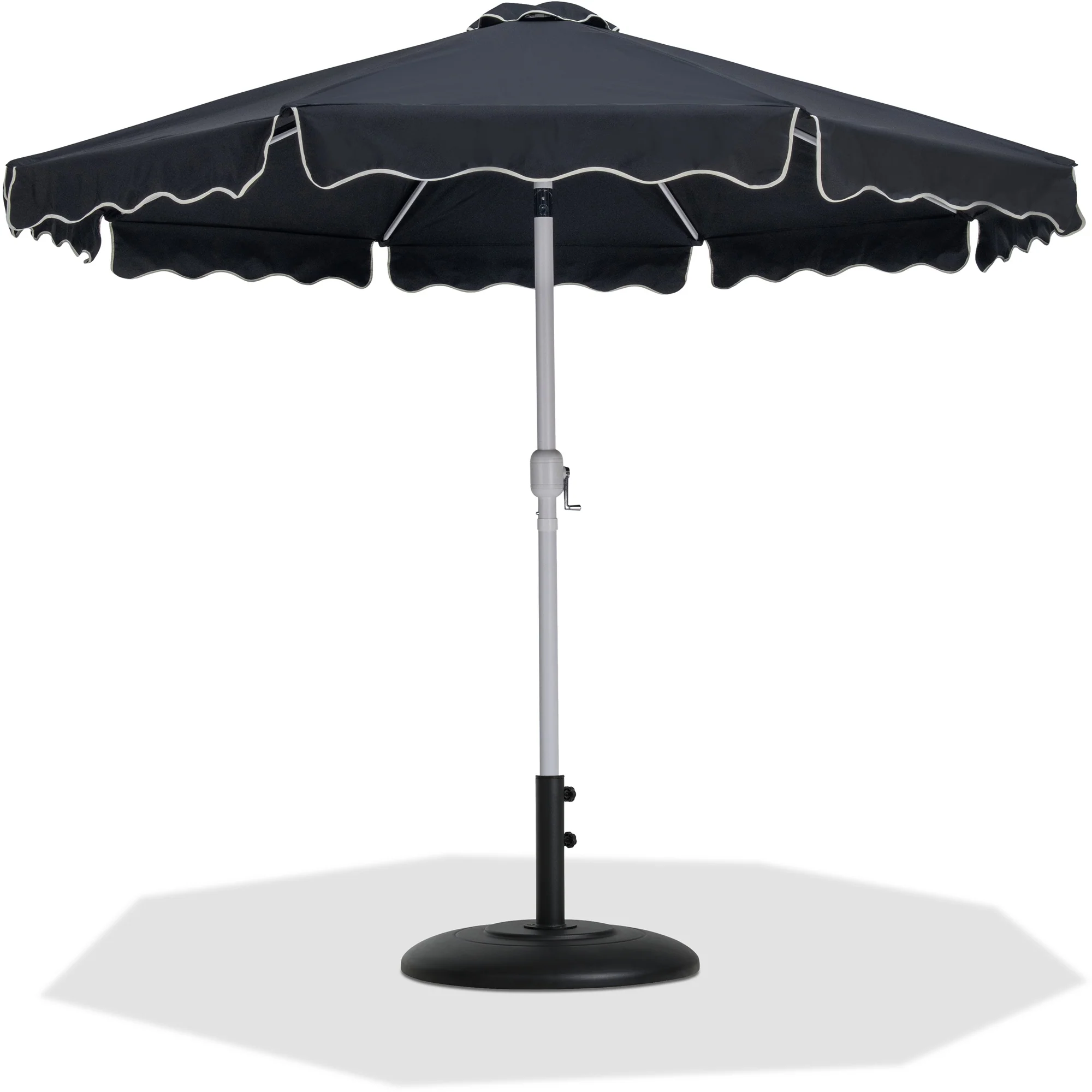 Amalfi Water Resistant Fabric And Aluminum Patio Umbrella With Base Set