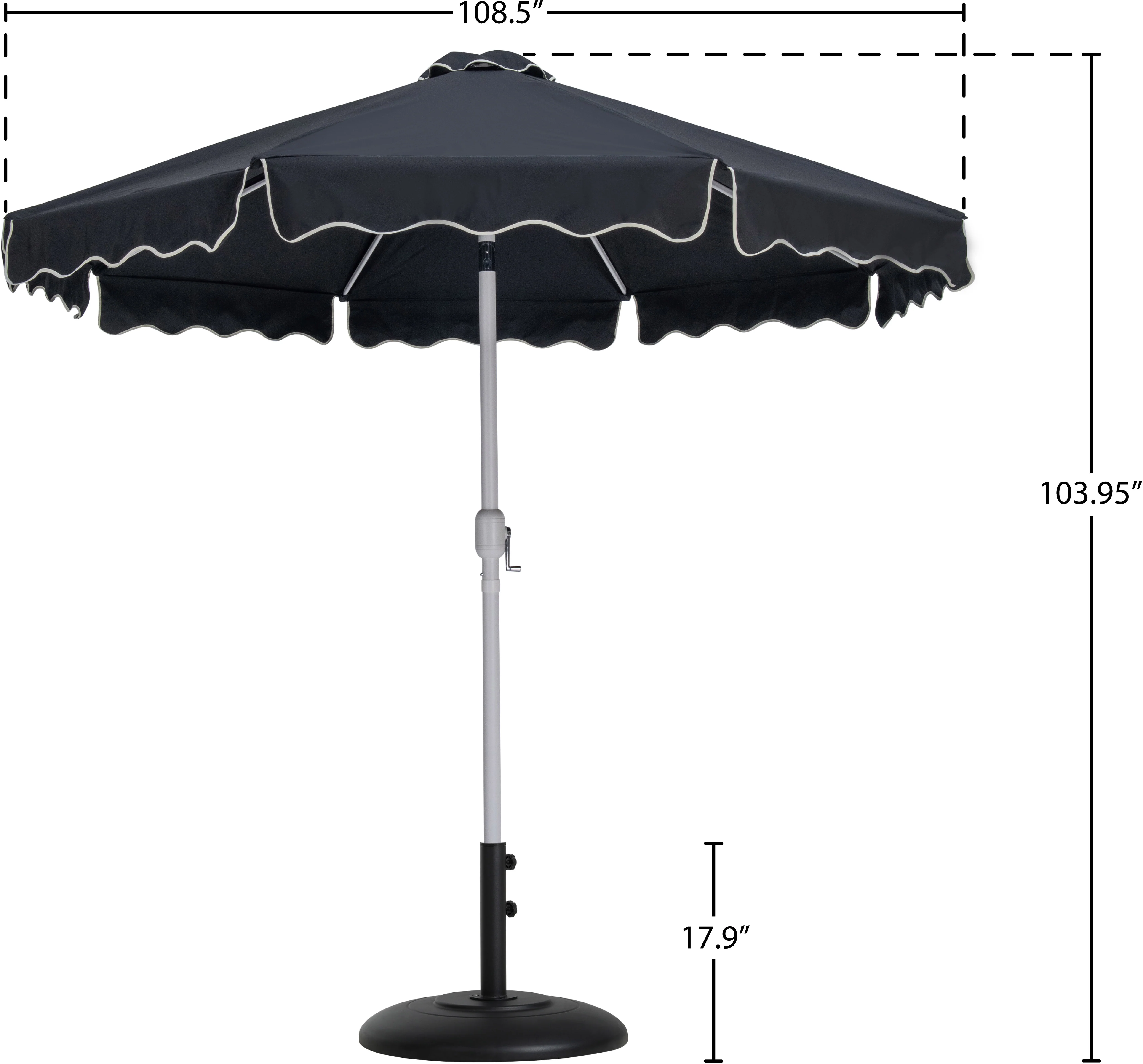 Amalfi Water Resistant Fabric And Aluminum Patio Umbrella With Base Set - Image 16