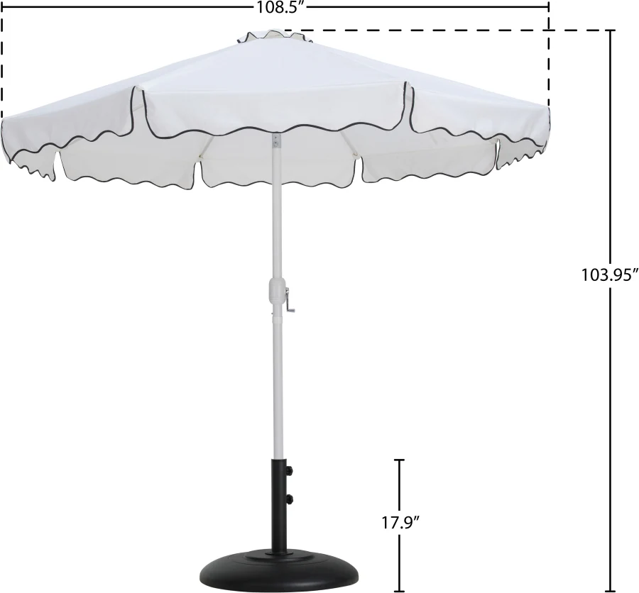 Amalfi Water Resistant Fabric And Aluminum Patio Umbrella With Base Set - Image 31