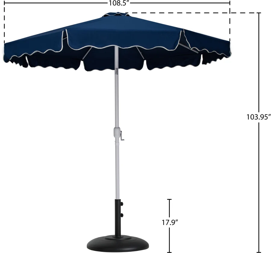 Amalfi Water Resistant Fabric And Aluminum Patio Umbrella With Base Set - Image 47
