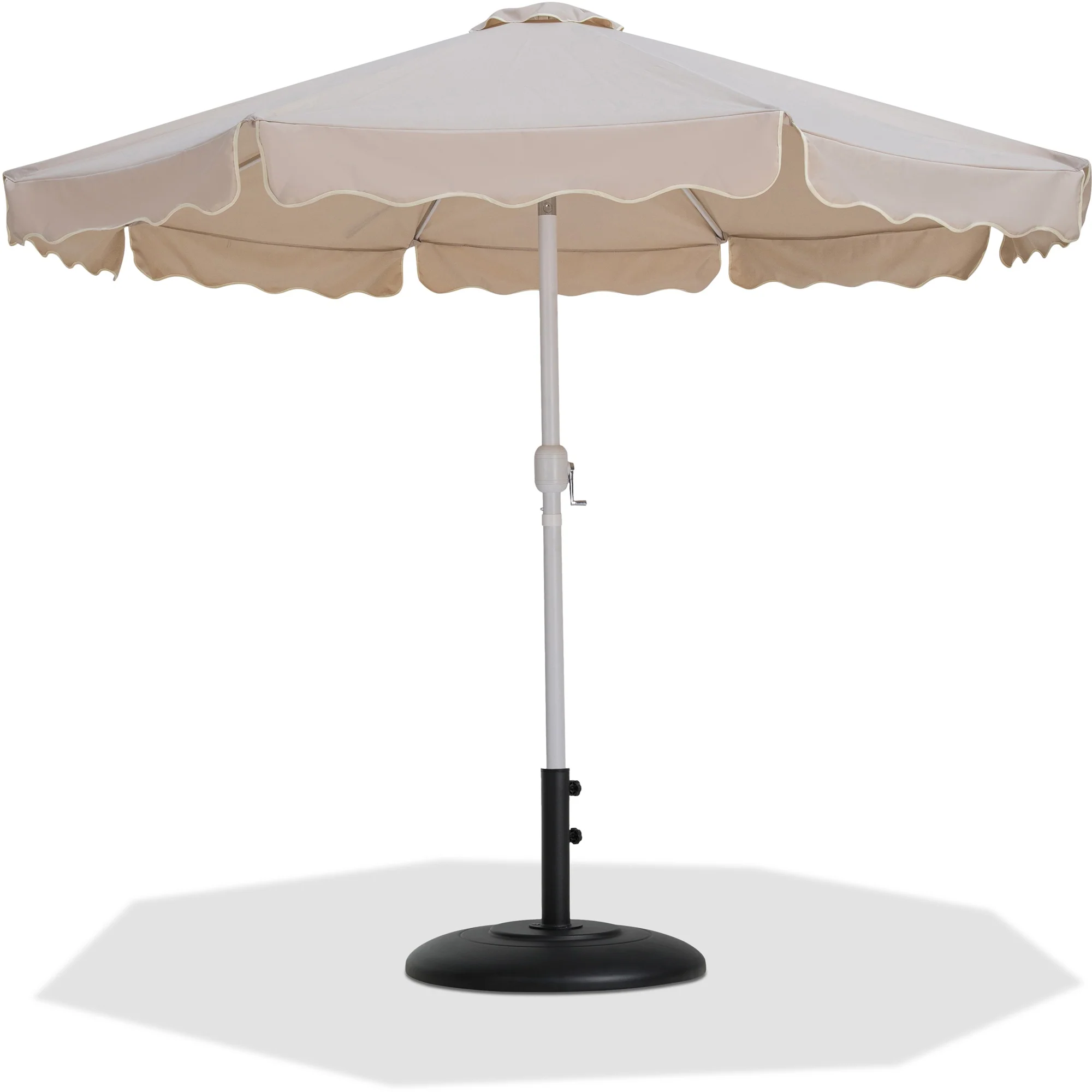 Amalfi Water Resistant Fabric And Aluminum Patio Umbrella With Base Set - Image 49