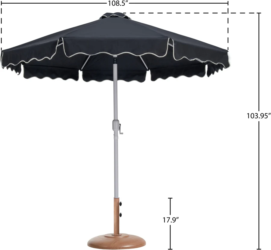 Amalfi Water Resistant Fabric And Aluminum Patio Umbrella With Base Set - Image 15