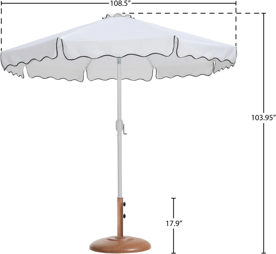 Amalfi Water Resistant Fabric And Aluminum Patio Umbrella With Base Set - Image 31