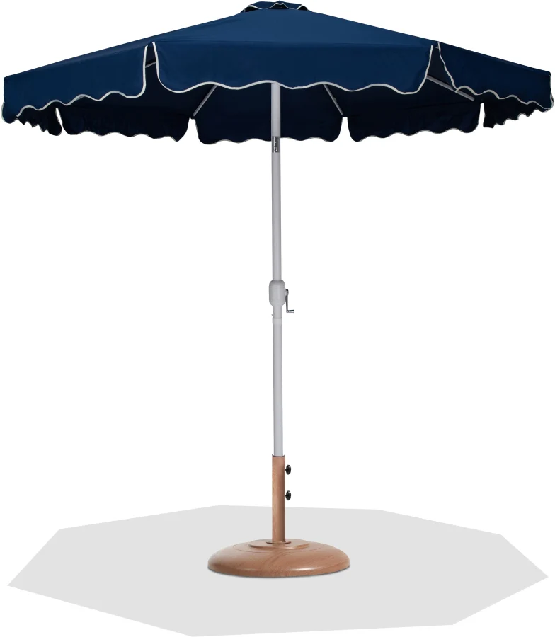 Amalfi Water Resistant Fabric And Aluminum Patio Umbrella With Base Set - Image 33