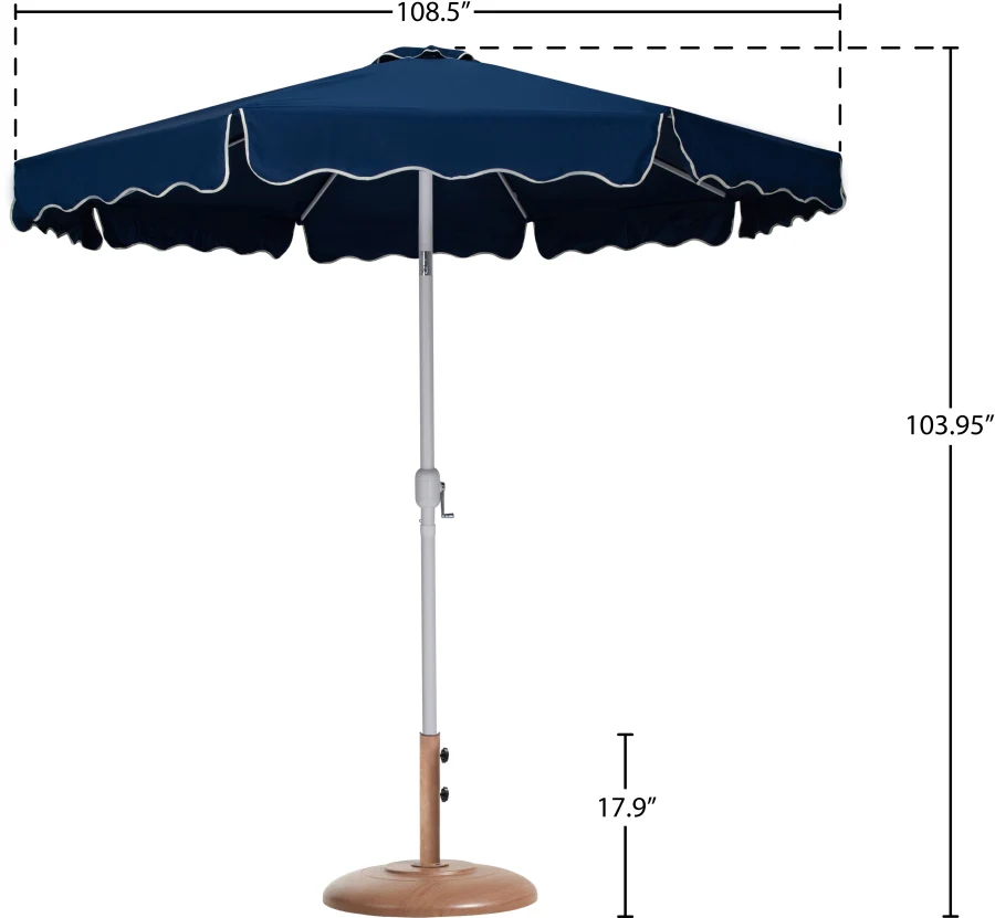 Amalfi Water Resistant Fabric And Aluminum Patio Umbrella With Base Set - Image 46