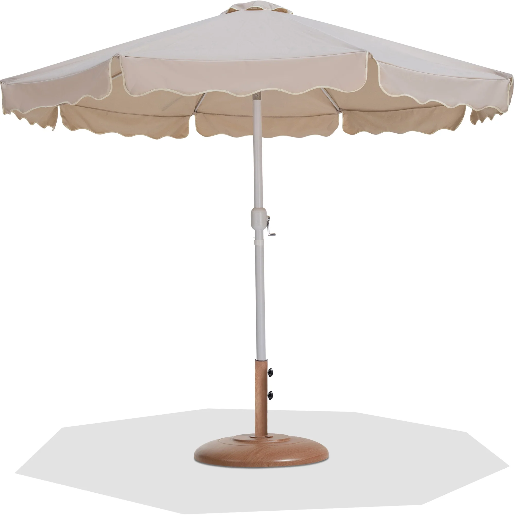 Amalfi Water Resistant Fabric And Aluminum Patio Umbrella With Base Set - Image 48