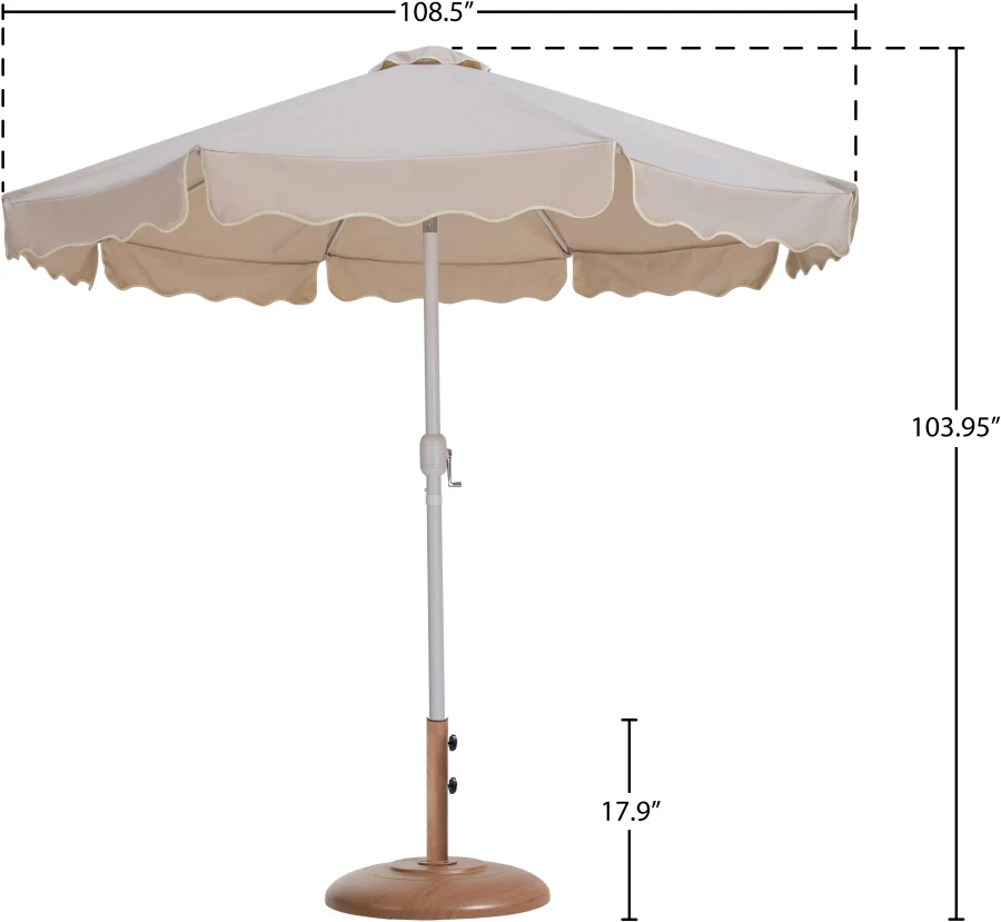 Amalfi Water Resistant Fabric And Aluminum Patio Umbrella With Base Set - Image 63