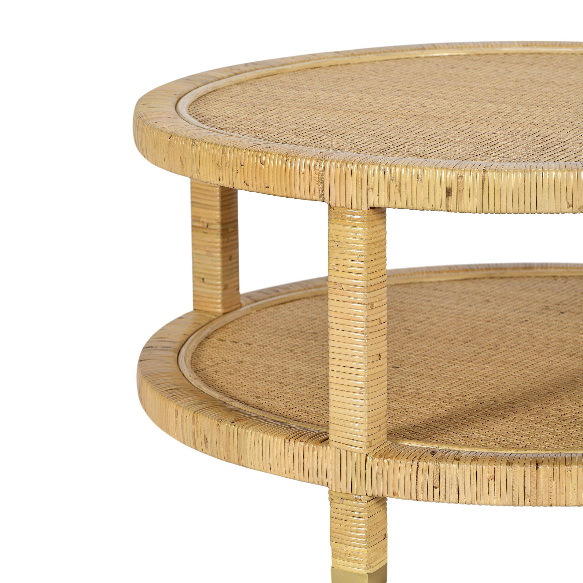 Amara 33" Natural Rattan Round Coffee Table - Image 6