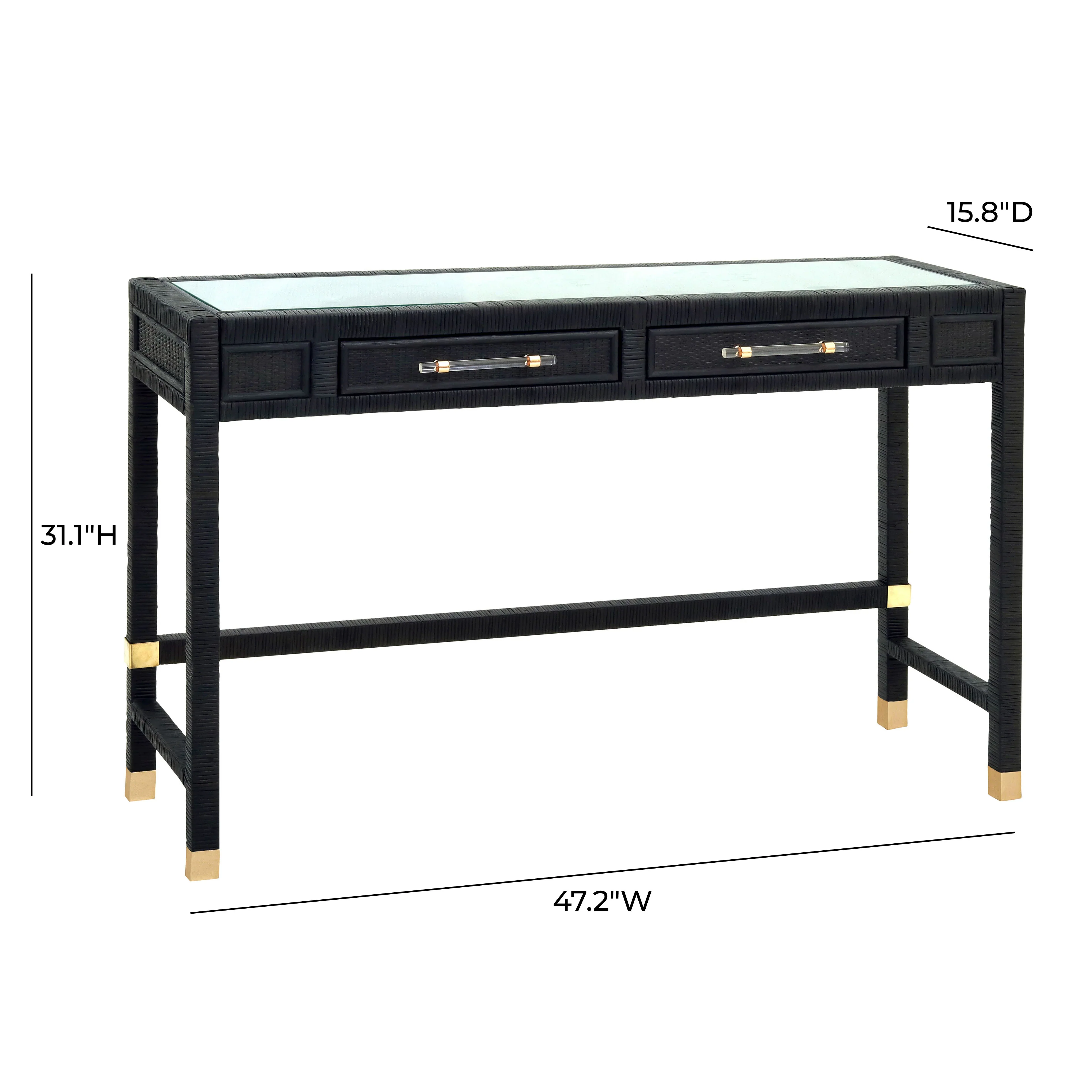 Amara 47" Woven Rattan Desk - Image 14
