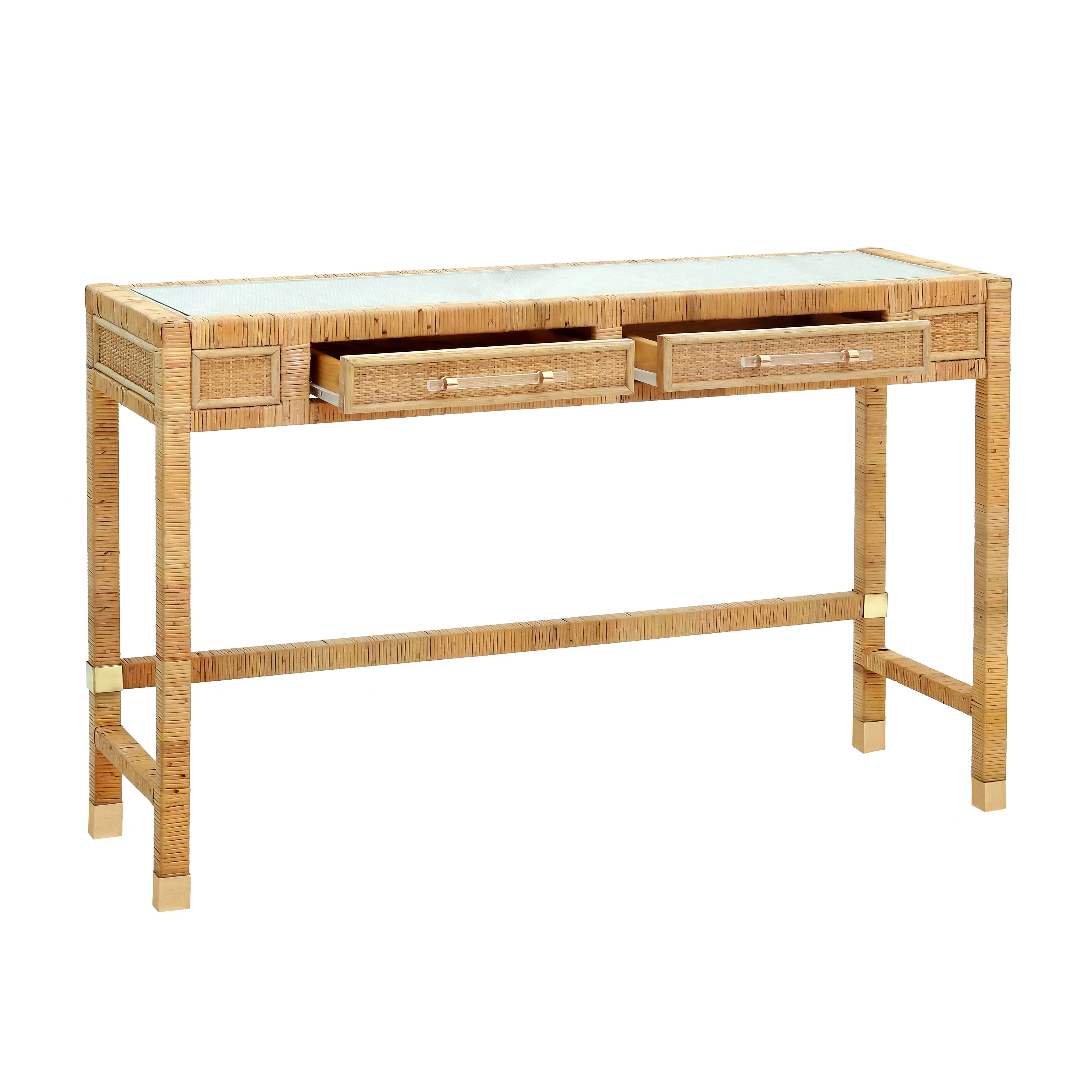 Amara 47" Woven Rattan Desk - Image 4