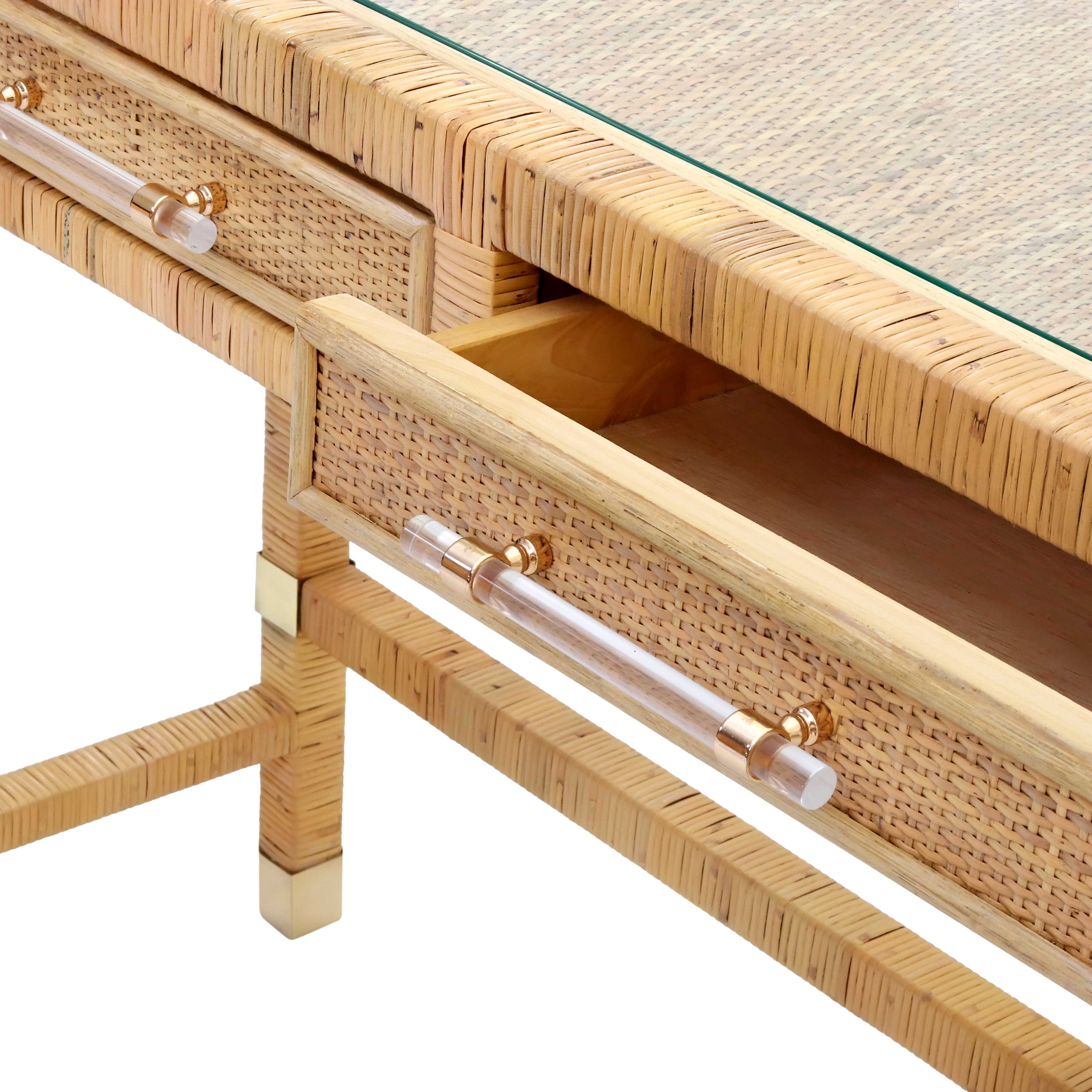Amara 47" Woven Rattan Desk - Image 6