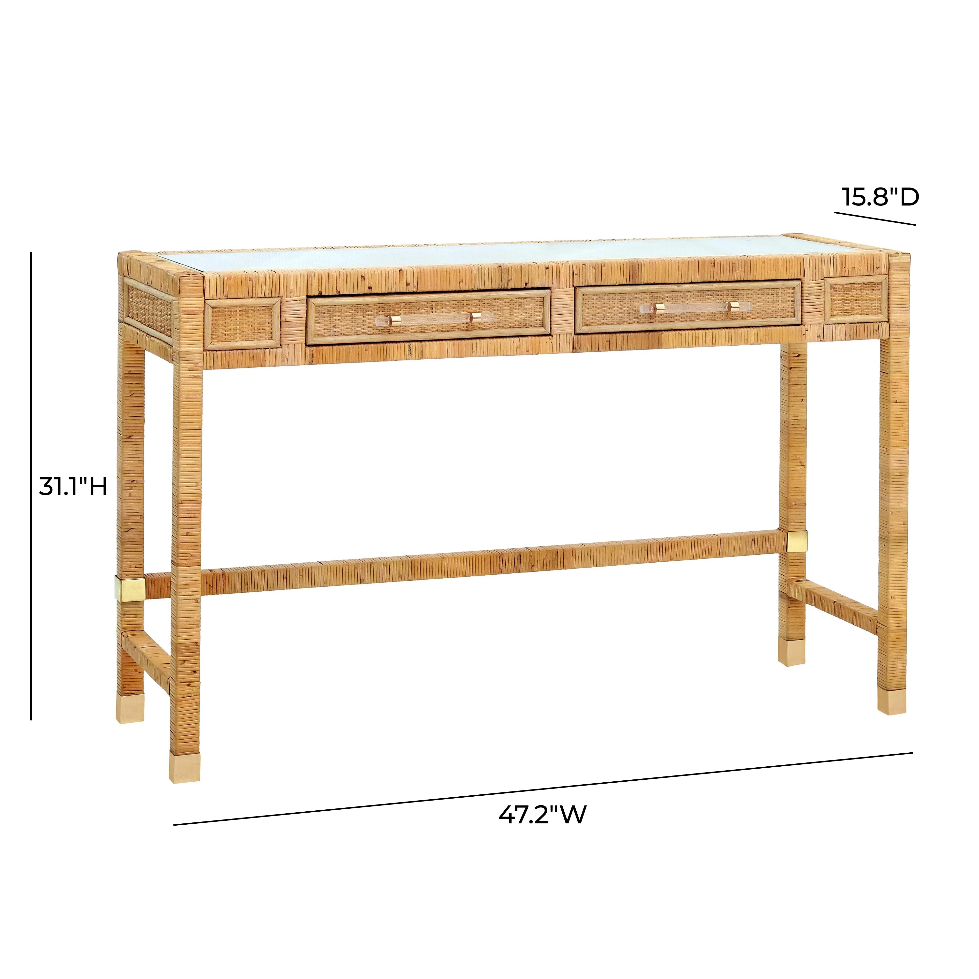 Amara 47" Woven Rattan Desk - Image 7