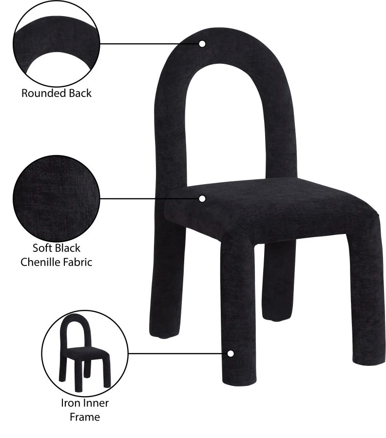 Amari Chenille Fabric Upholstered Dining Chair - Image 10