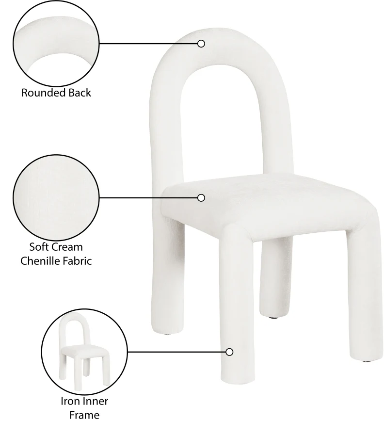 Amari Chenille Fabric Upholstered Dining Chair - Image 30