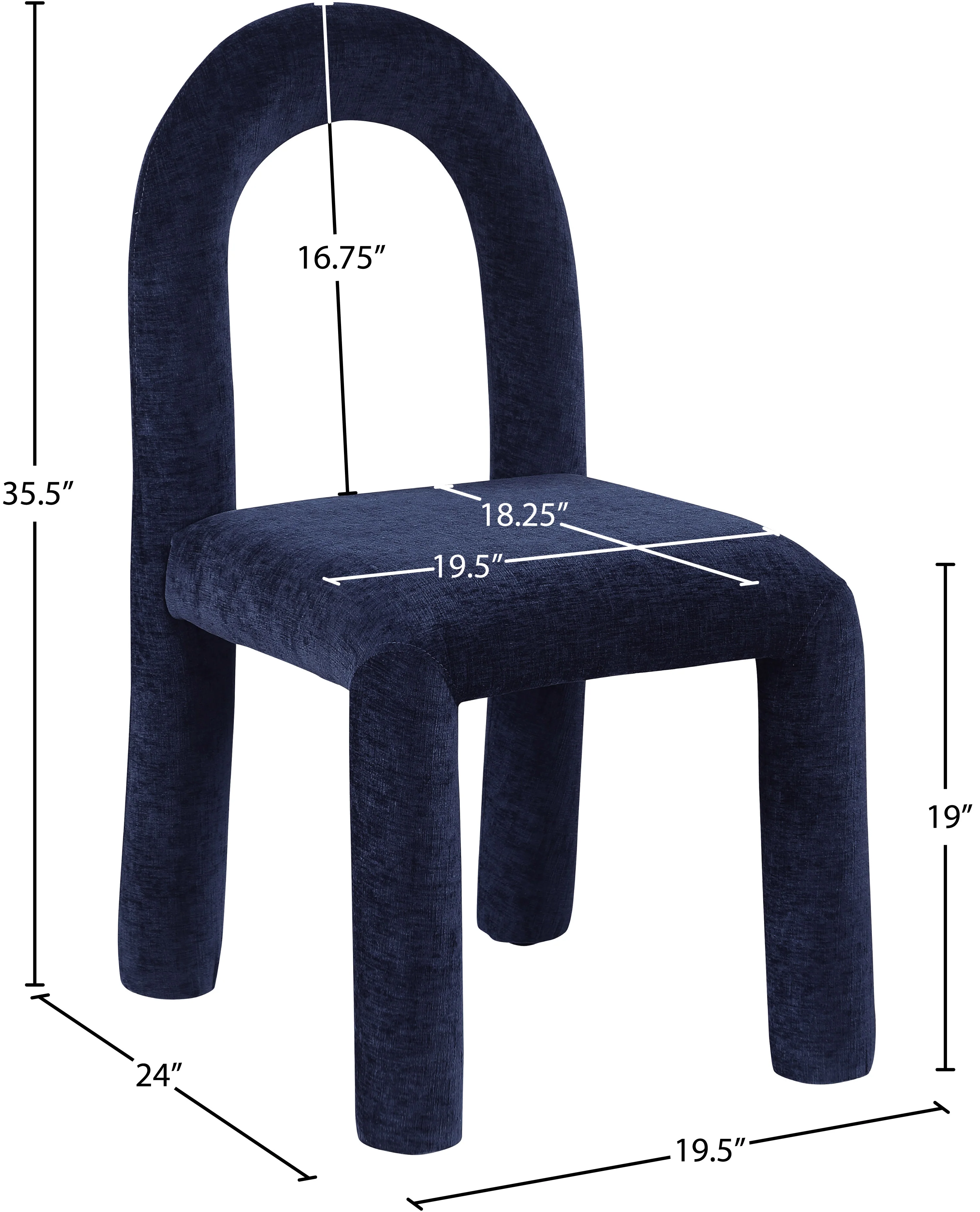 Amari Chenille Fabric Upholstered Dining Chair - Image 39