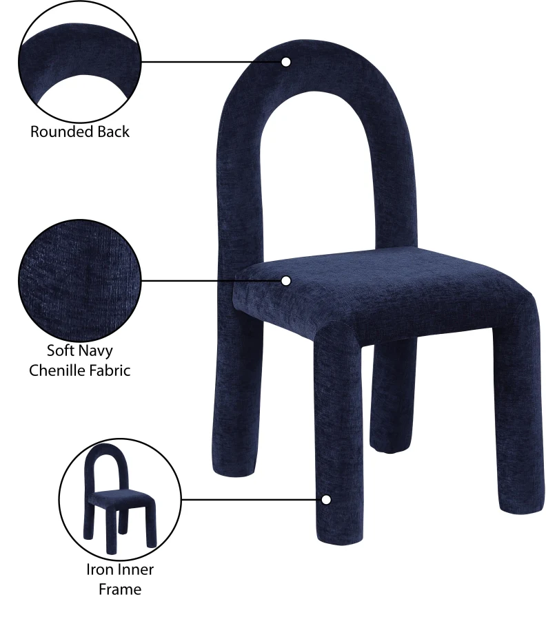 Amari Chenille Fabric Upholstered Dining Chair - Image 40