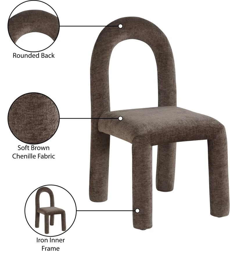 Amari Chenille Fabric Upholstered Dining Chair - Image 60