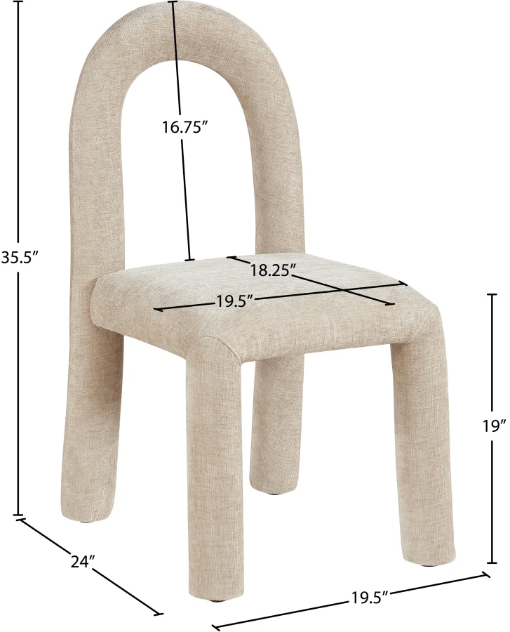 Amari Chenille Fabric Upholstered Dining Chair - Image 69