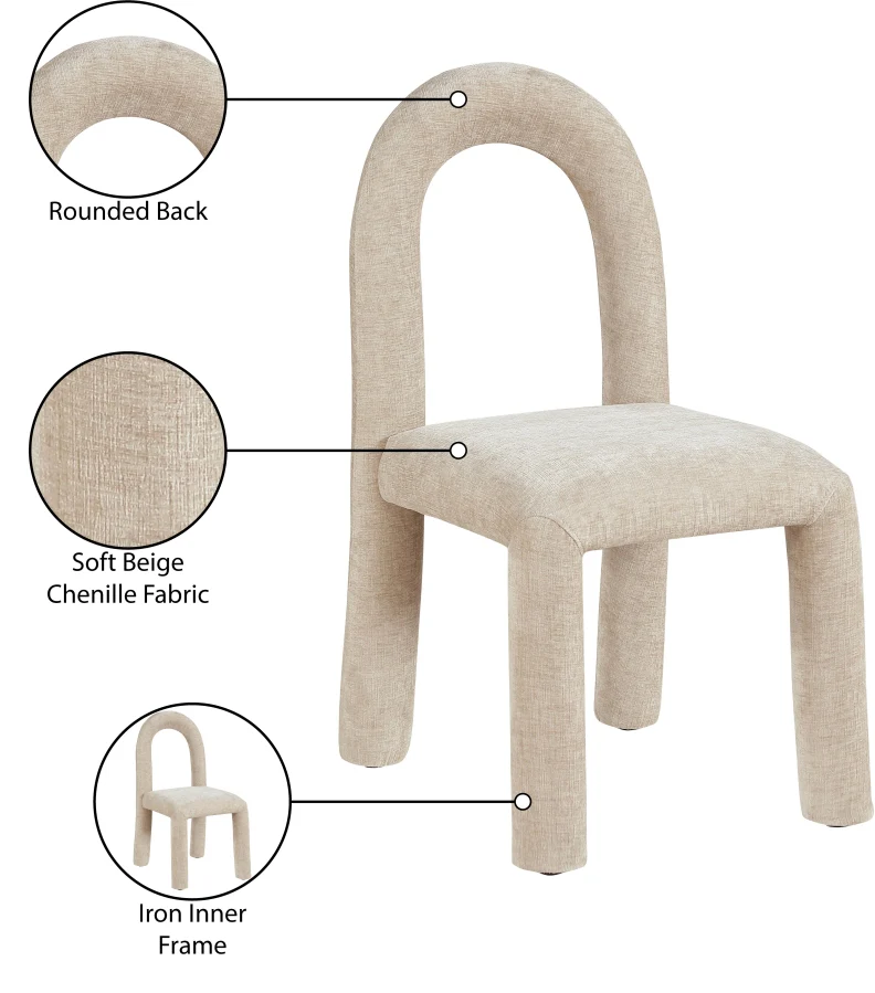 Amari Chenille Fabric Upholstered Dining Chair - Image 70