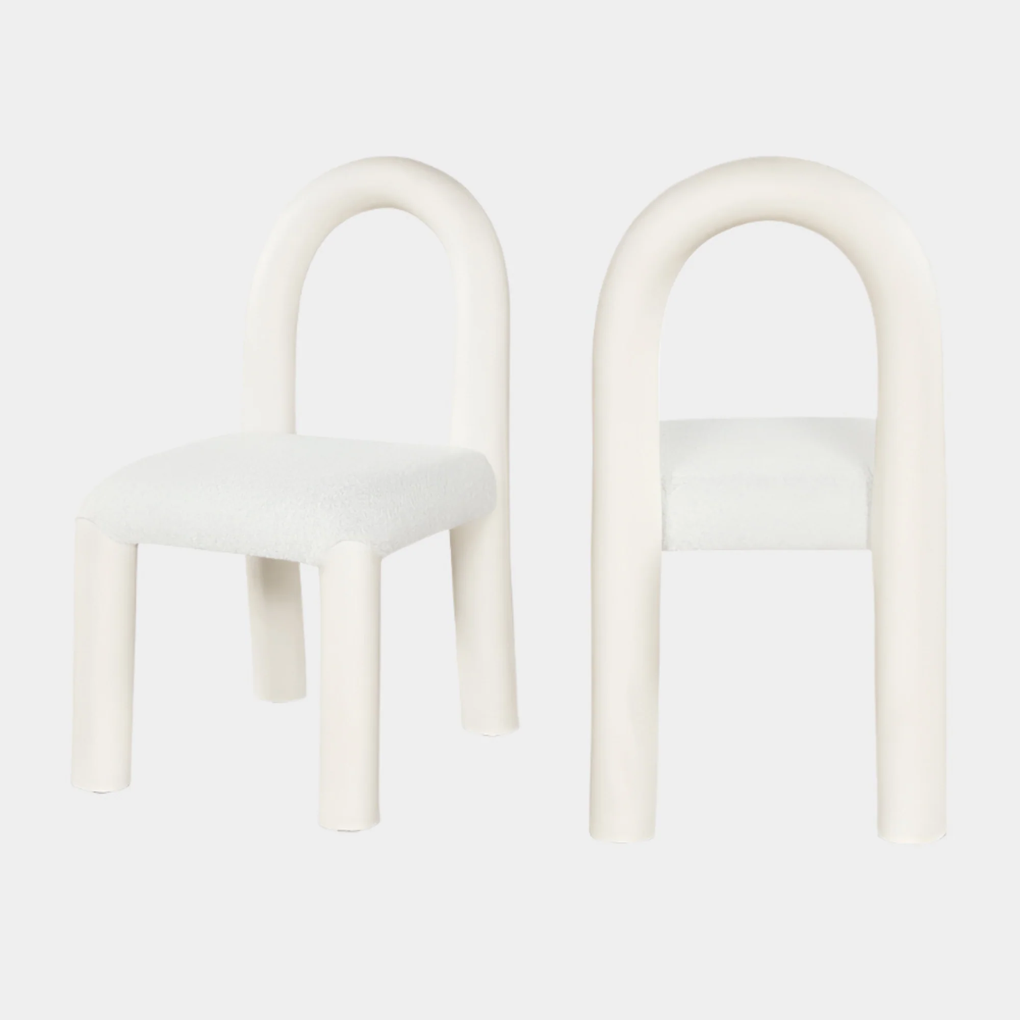 Amari Vegan Leather And Boucle Fabric Upholstered Dining Chair - Image 11