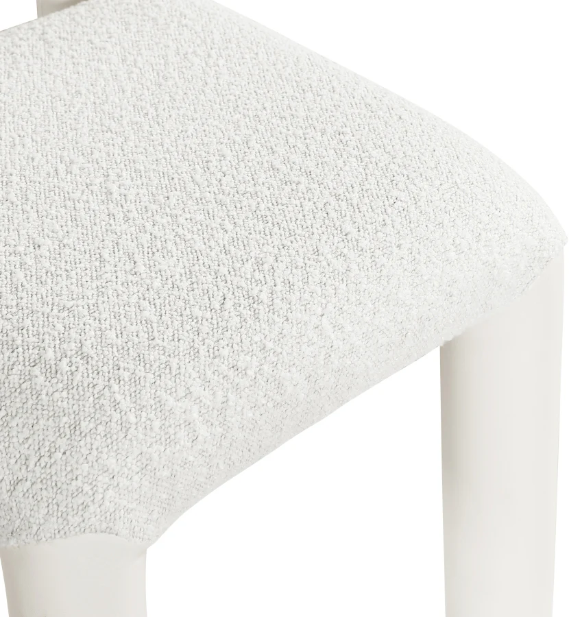 Amari Vegan Leather And Boucle Fabric Upholstered Dining Chair - Image 18